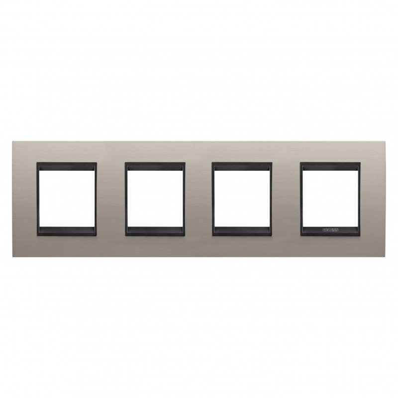 Рамка Chorusmart LUX 2+2+2+2M горизонтальна металева матовий алюміній/лава GEWISS