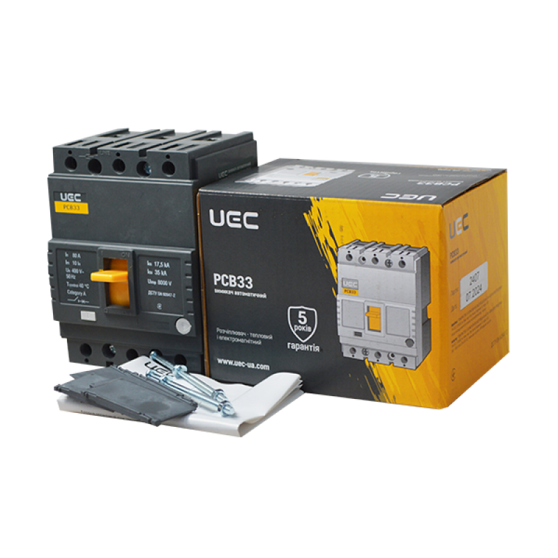 Автоматичний вимикач PCB33 3Р 80А 35кА UEC