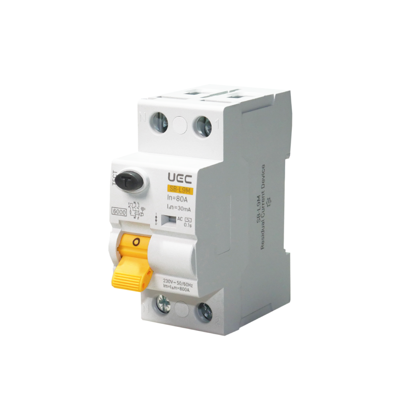 Пристрій захисного відключення SB-L9M 2P 80A 30mA Tип AC 6kA UEC