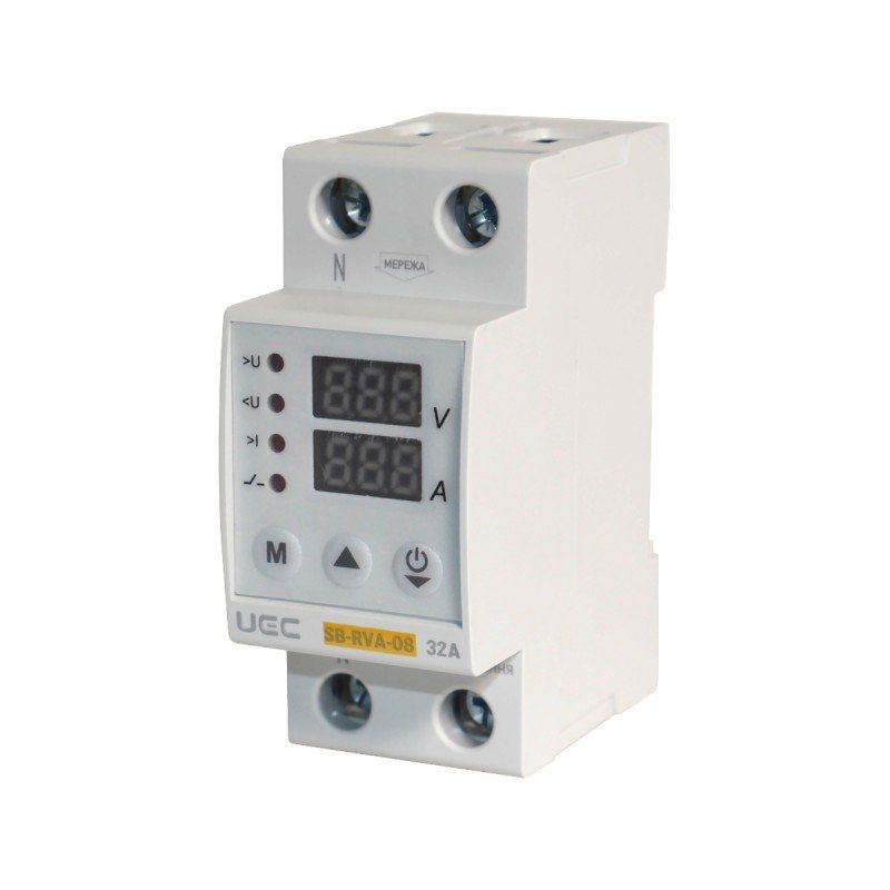 Реле напруги та струму SB-RVA-08 2P 32A UEC