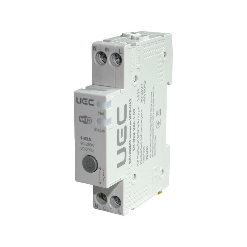 WIFI SMART вимикач WCB-UA5 на DIN-рейку 1p 63A UEC
