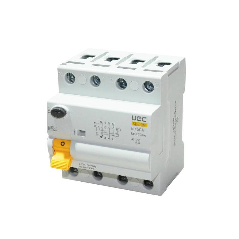 Пристрій захисного відключення SB-L9M 4P 50A 30mA Tип AC 6kA UEC