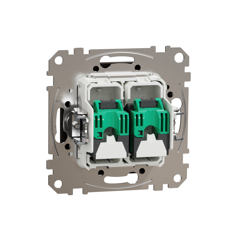 Подвійна комп'ютерна розетка RJ45 CAT 5E UTP, Венге Sedna Elements