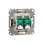 Подвійна комп'ютерна розетка RJ45 CAT 5E UTP, Венге Sedna Elements