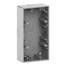 Двопостова коробка для відкритого монтажу MERTEN D-Life, нержавіюча сталь