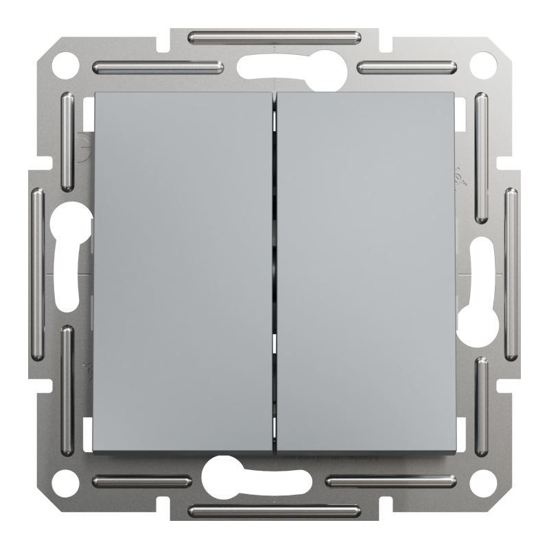 ВИМИКАЧ ДВОКЛАВІШНИЙ САМОЗАЖИМНИЙ ASFORA СТАЛЬ