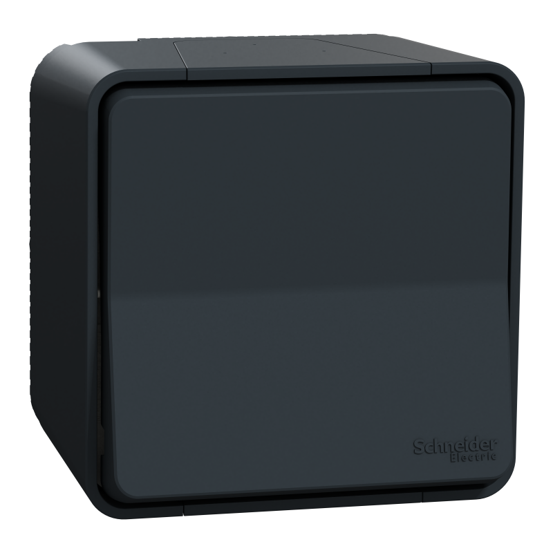 Одноклавішний перемикач IP55 Mureva Styl, сх.6, поверх. монтаж, чорний