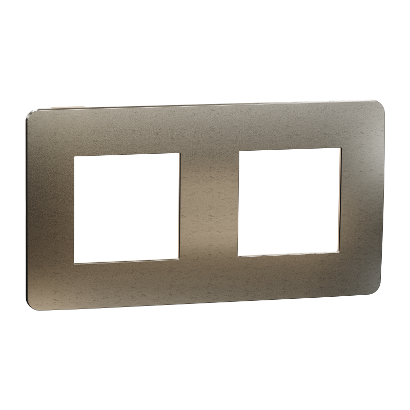 Cover frame, Unica Studio Metal, 2 gang, 2 x 2 modules, bronze or beige