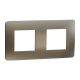 Cover frame, Unica Studio Metal, 2 gang, 2 x 2 modules, bronze or beige
