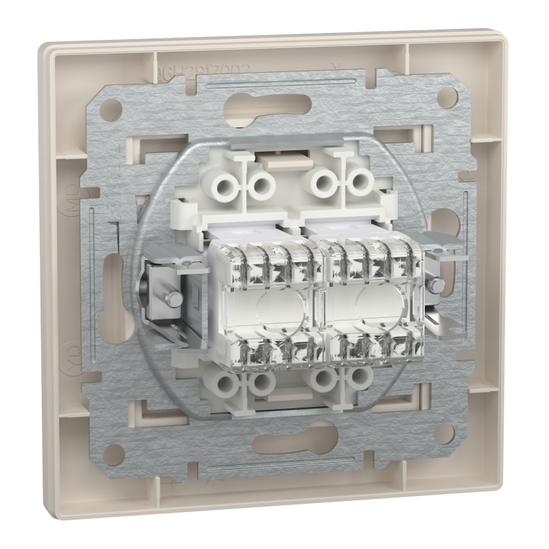 РОЗЕТКА КОМП'ЮТЕРНА RJ45 UTP КАТ.6 ПОДВІЙНА КРЕМ ASFORA