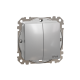 Двоклавішний вимикач IP44, 10А, Алюміній Sedna Design