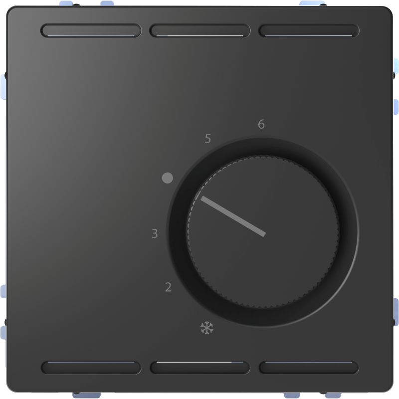 Кімнатний терморегулятор з перемикачем SysD aнтрацит