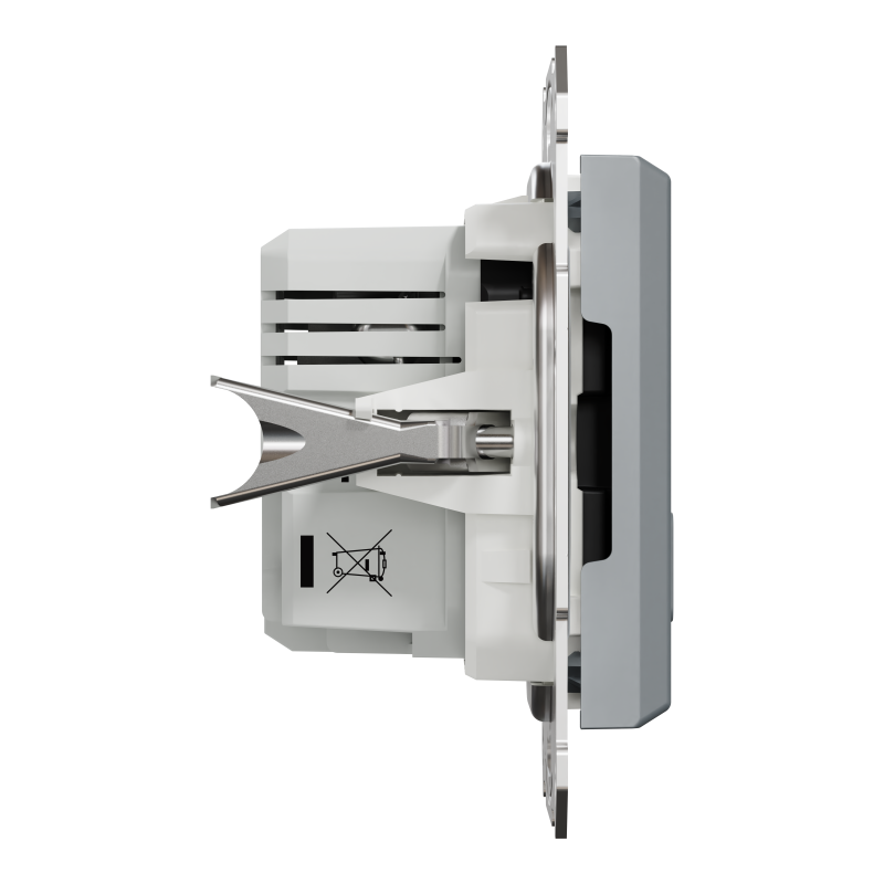 Asfora - double USB charger 2.4 A - steel