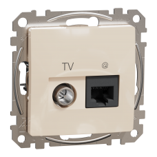 Розетка RJ45 категорія 6 UTP -TV Бежевий Sedna Design
