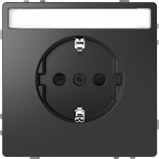 Розетка з заземленням зі шторками та місц для марк 16А SysD антрацит