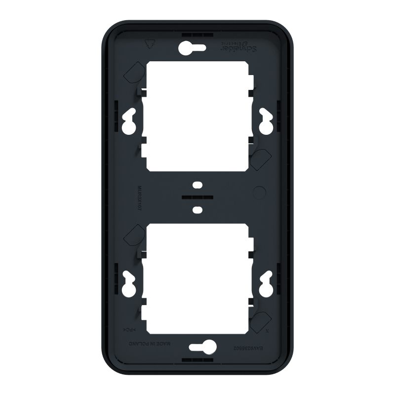 Рамка двомісна вертикальна IP55 Mureva Styl, чорна