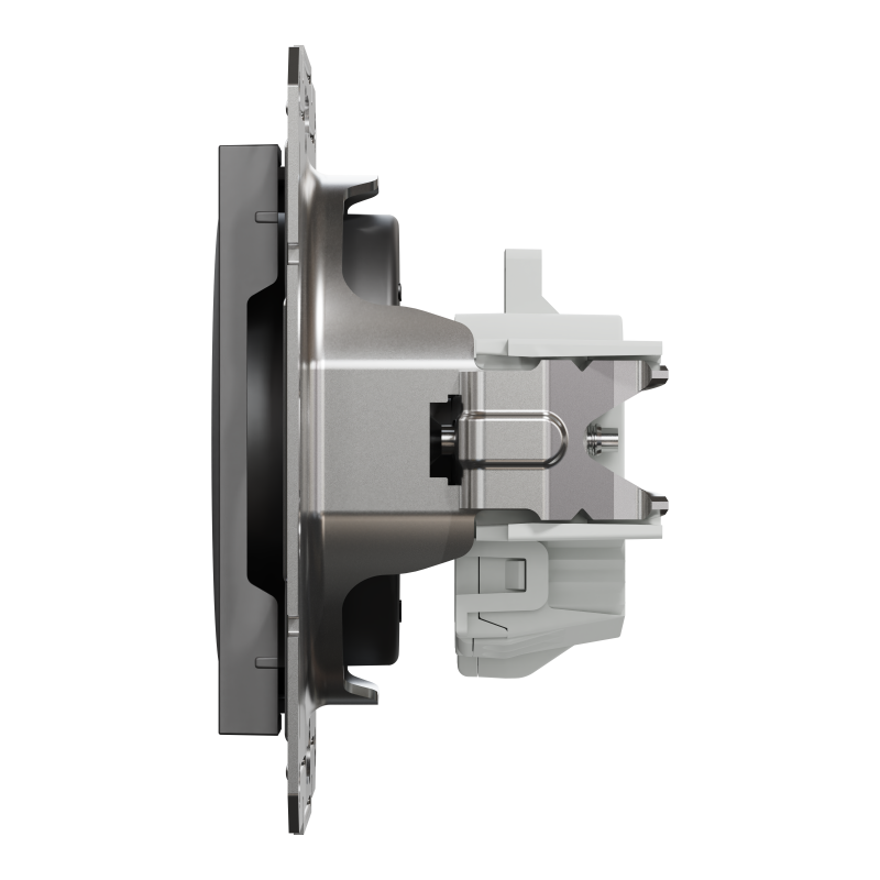 РОЗЕТКА БЕЗ ЗАЗЕМЛЕННЯ ASFORA АНТРАЦИТ