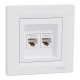 КОМП'ЮТЕРНА РОЗЕТКА RJ45 UTP КАТ. 5Е ПОДВІЙНА БІЛА ASFORA