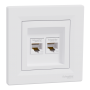 КОМП'ЮТЕРНА РОЗЕТКА RJ45 UTP КАТ. 5Е ПОДВІЙНА БІЛА ASFORA