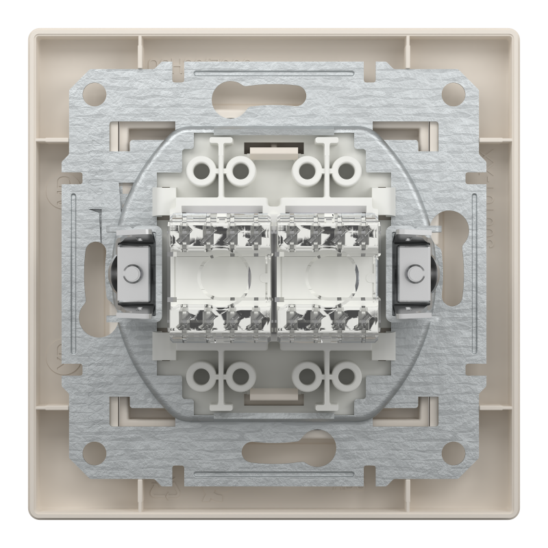 РОЗЕТКА КОМП'ЮТЕРНА RJ45 UTP КАТ.6 ПОДВІЙНА КРЕМ ASFORA