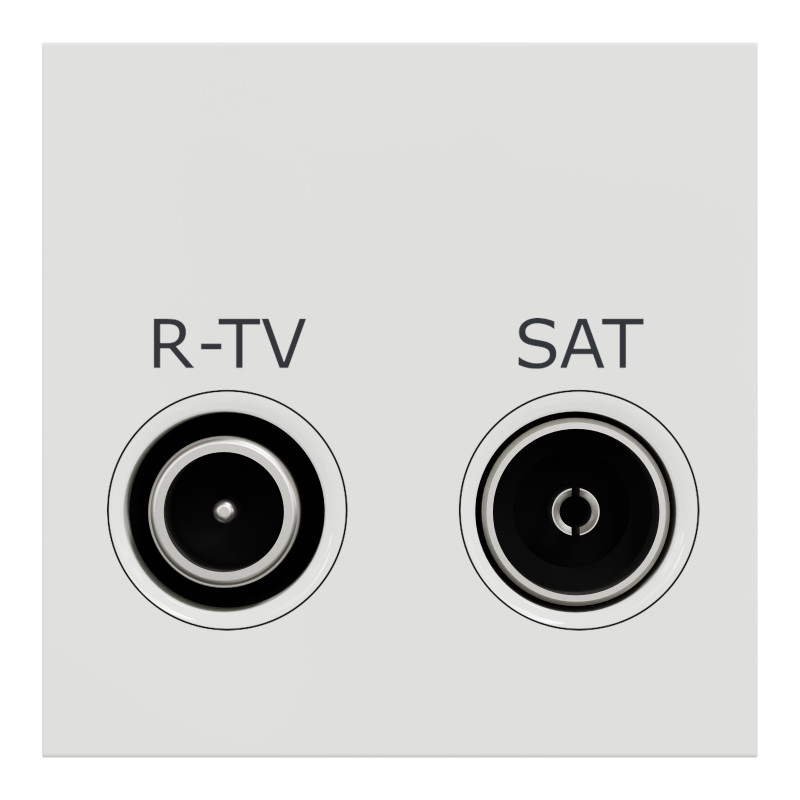 Розетка R-TV SAT одинарна, 2 модулі білий