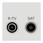 Розетка R-TV SAT одинарна, 2 модулі білий