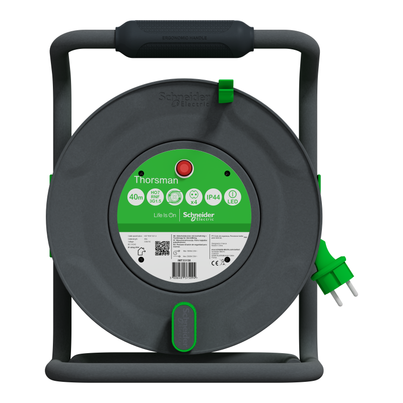 Подовжувач на котушці 40 3х1,5 IP44 Schuko