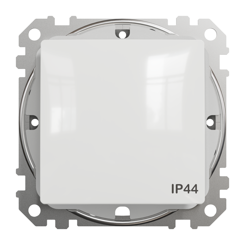 Одноклавішний вимикач, 10АX, IP44, білий, Sedna Design & Elements