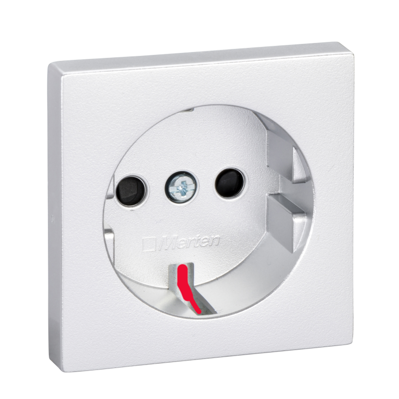 Накладка для розетки з заземленням SysM алюміній