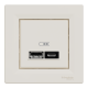Asfora - double USB charger 2.4 A - cream