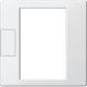 Cen.pl. f. univers. temperature ctrl unit insrt w. touch display, pol.wht.,Sys.M