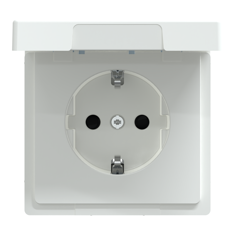 D-Life РОЗЕТКА з/к і кришкою IP44 БІЛИЙ ЛОТОС