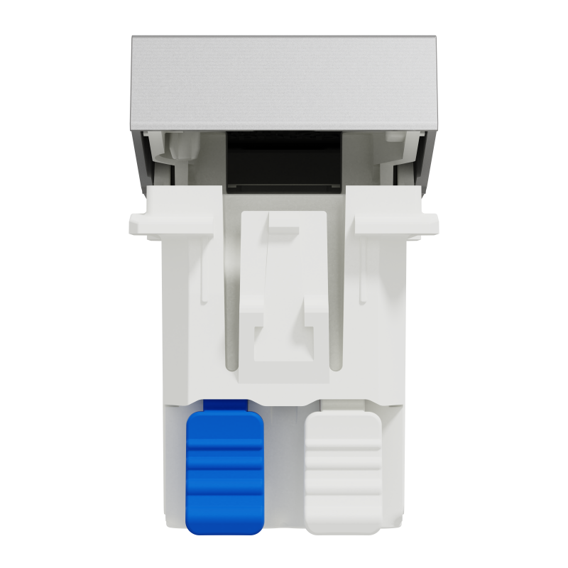 Перемикач 1-клавішний, з нейтраллю, 10А, 1 модуль алюміній