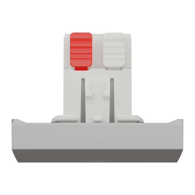 Перемикач 1-клавішний з нейтраллю 10А, 2 модулі алюміній