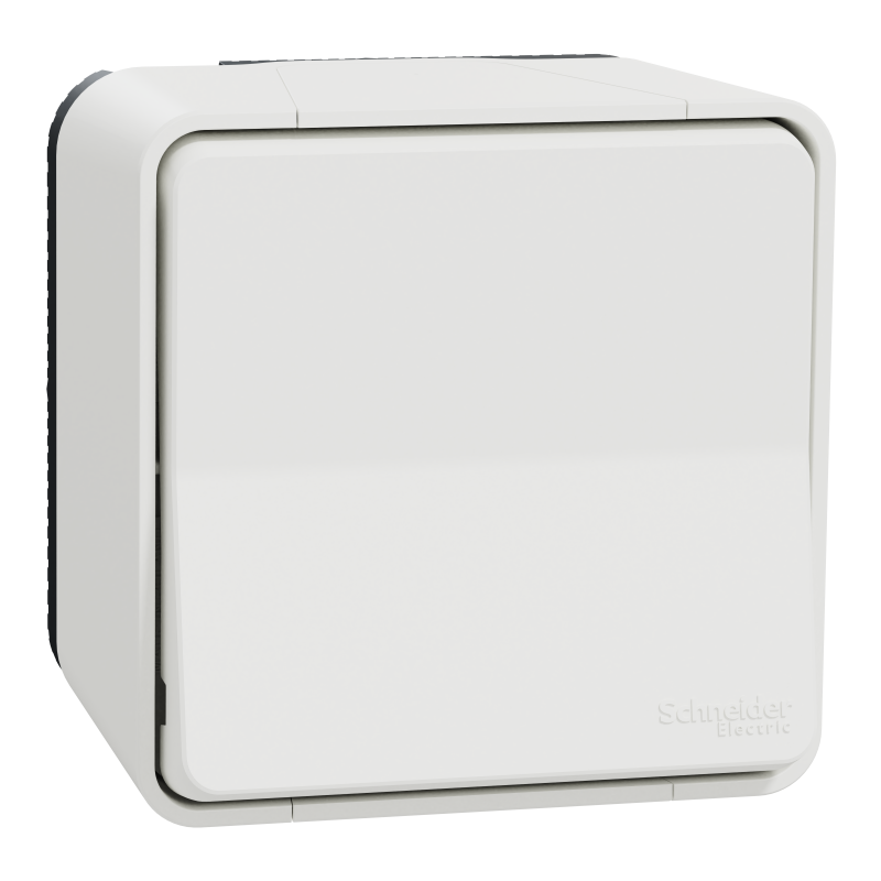 Одноклавішний перемикач IP55 Mureva Styl, сх.6, поверх. монтаж, білий