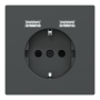 Розетка Schuko з 2 USB 2,4 A Антрацит SD