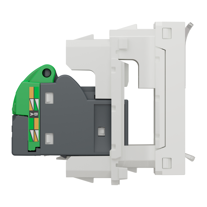 New Unica - 1 x RJ45 socket - 1 m - Cat. 6A - FTP - straight - shutter - white