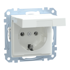 Розетка з кришкою та заземленням 16А SysM активно-білий гл