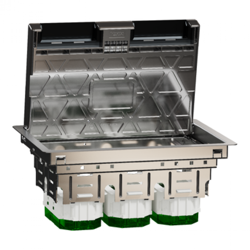 Підлоговий лючок, металевий, розмір L, 6 модулів, Unica System+