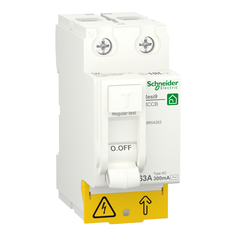 Диференційний вимикач навантаження RESI9 63A, 300мA, 2P, тип АС
