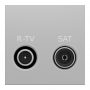 Розетка R-TV SAT одинарна, 2 модулі алюміній