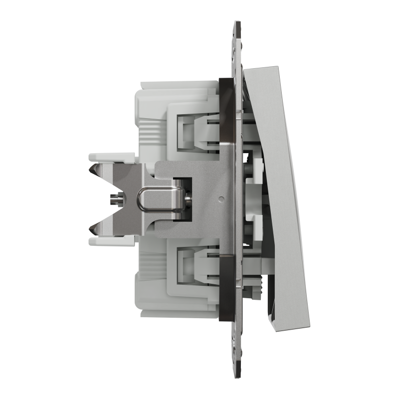 ВИМИКАЧ ДВОКЛАВІШНИЙ САМОЗАЖИМНИЙ ASFORA АЛЮМІНІЙ