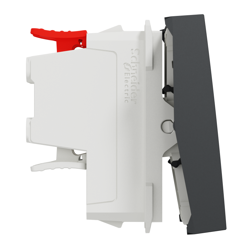 Перемикач 1-клавішний перехресний схема 7, 10А, 2 модулі антрацит