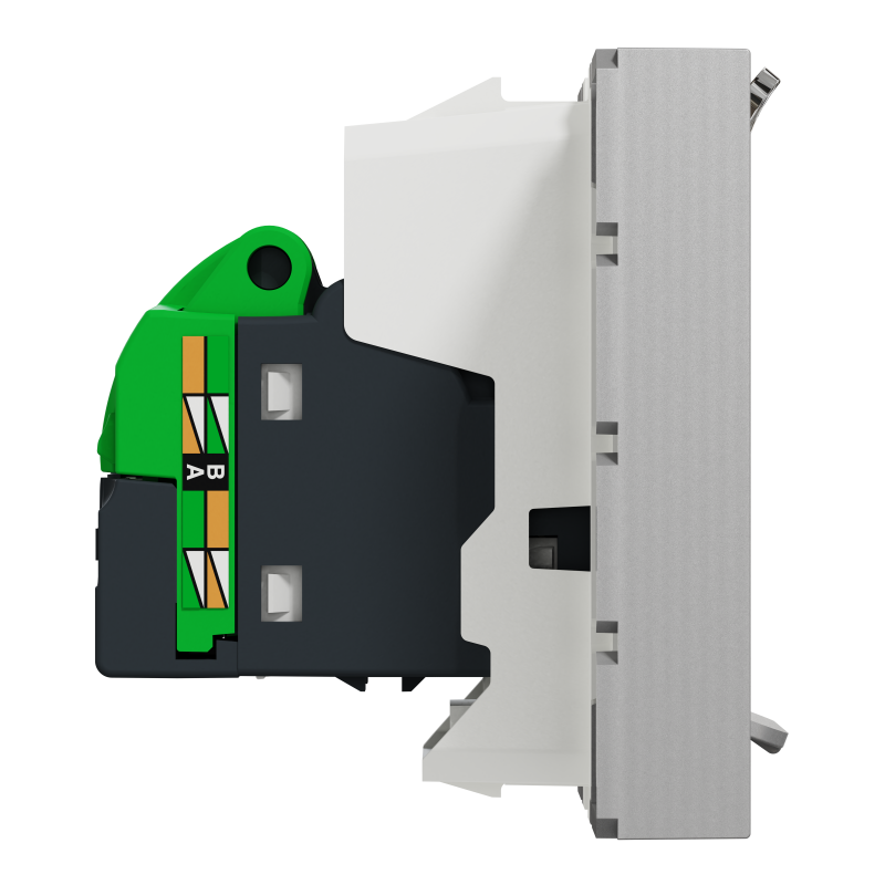 Розетка комп'ютерна RJ45, одинарна категорія 5, UTP, 2 модулі, алюміній