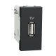 Розетка USB 1 модуль антрацит