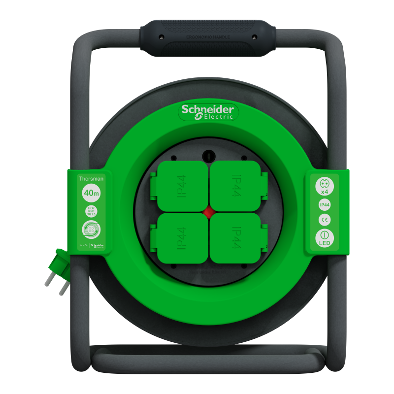 Подовжувач на котушці 40 3х1,5 IP44 Schuko