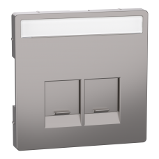 Накладка з пилозах штор та підп для роз Actassi 2хRJ45 SysD нікель