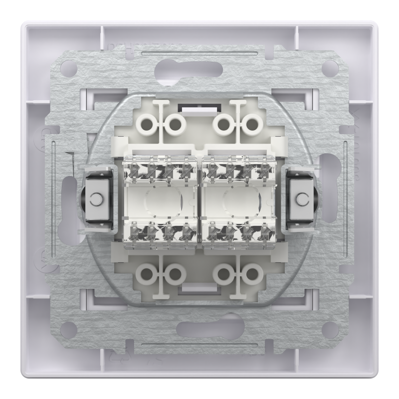 РОЗЕТКА КОМП'ЮТЕРНА RJ45 UTP КАТ.6 ПОДВІЙНА БІЛА ASFORA