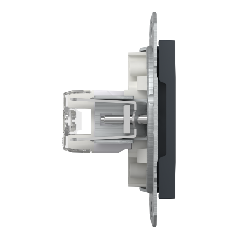 РОЗЕТКА КОМП'ЮТЕРНА RJ45 UTP КАТ.6 ПОДВІЙНА ASFORA АНТРАЦИТ