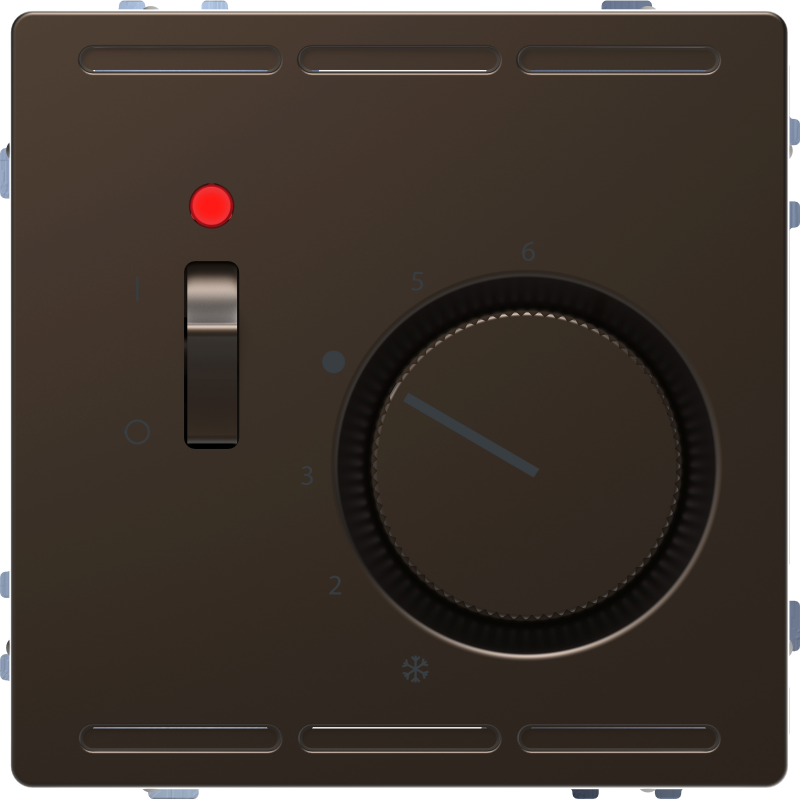 Кімнатний терморегулятор з вимикачем, System D, мокко